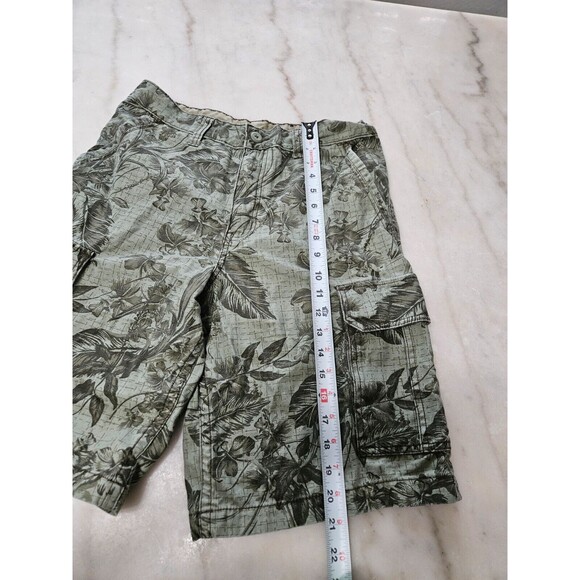 Faded Glory Men's Cargo Green Shorts Tropical Floral Shorts Size 32 - Picture 3 of 5